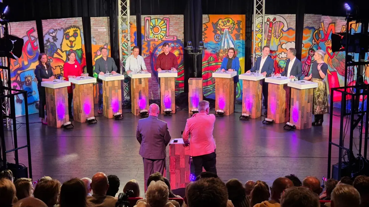 De Bossche lijsttrekkers tijdens het verkiezingsdebat van Dtv in Rosmalen.