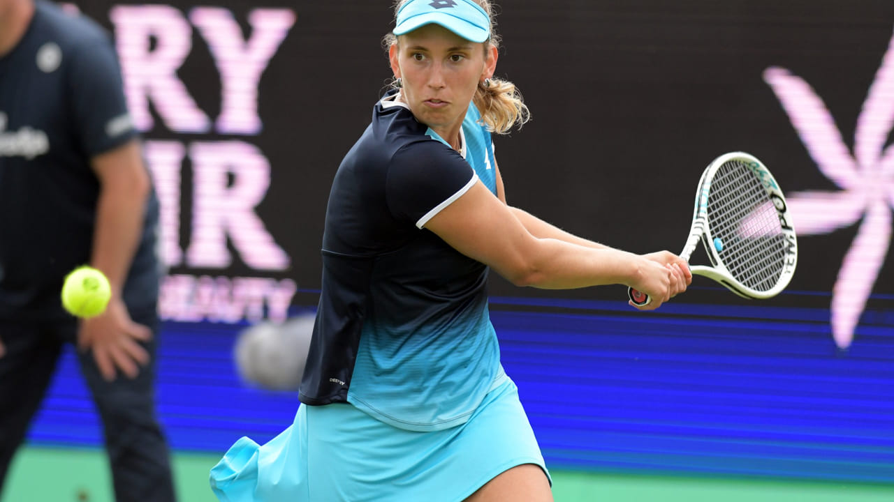 Elise Mertens in actie in Rosmalen.