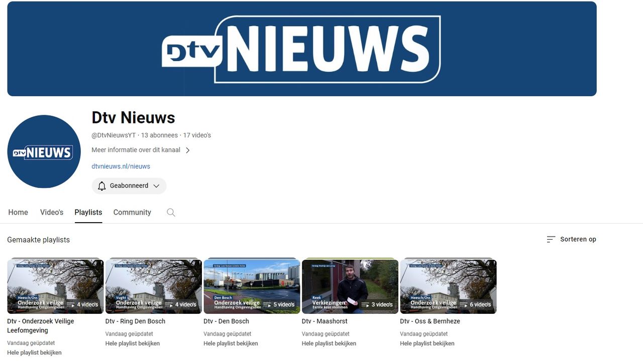 Dtv Nieuws vanaf nu ook te vinden op eigen YouTube-kanaal