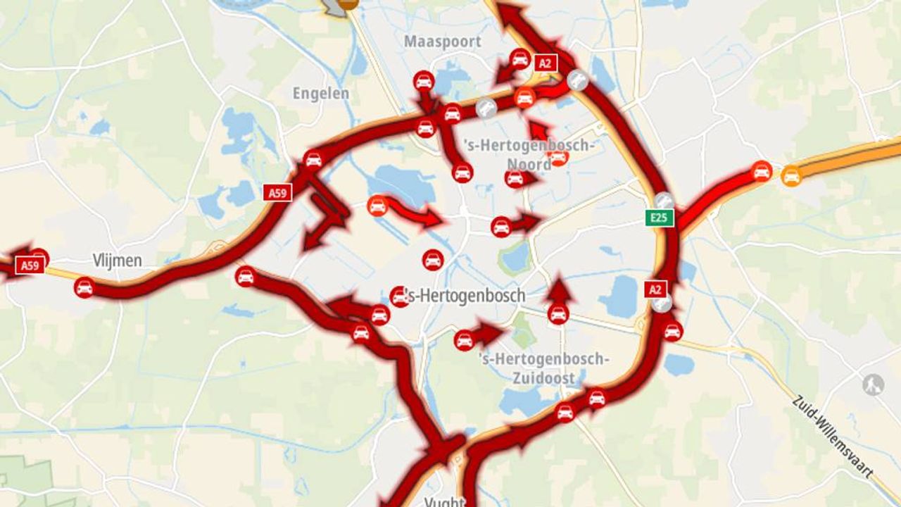 Verkeer rondom Den Bosch rijdt weer na drukke avondspits