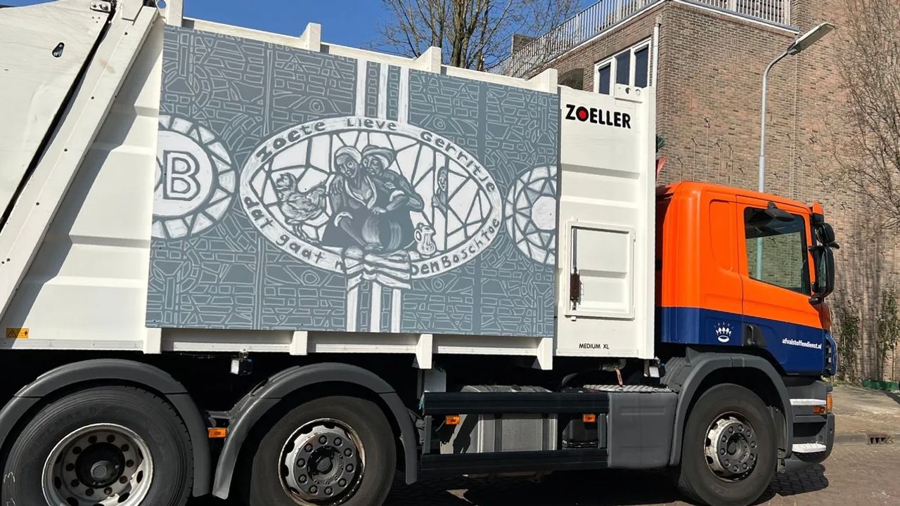 Drie kunstzinnige vuilniswagens rijden nu rond in Den Bosch