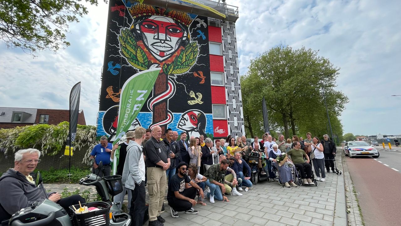 Muurschildering op Bossche flat slaat aan bij makers én bewoners